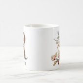 ワイルドフラワー秋の水彩イニシャルR コーヒーマグカップ (中央)
