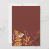 ワイルドフラワー秋の秋が私の花嫁になる 招待状 (裏面)