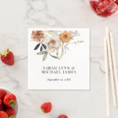 ワイルドフラワー秋の結婚式ペーパーナプキン スタンダードカクテルナプキン (インサイチュ)