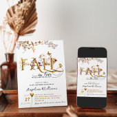 ワイルドフラワー秋インエレガントラブ赤ちゃんシャワー 招待状