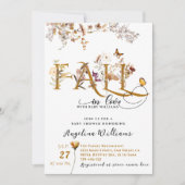 ワイルドフラワー秋インエレガントラブ赤ちゃんシャワー 招待状 (正面)