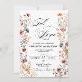 ワイルドフラワー秋インLove QR Code 結婚's 招待状 (正面)