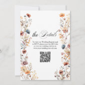 ワイルドフラワー秋インLove QR Code 結婚's 招待状 (裏面)
