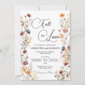 ワイルドフラワー秋インLove QR Code 結婚's 招待状 (正面)