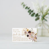 ワイルドフラワー秋エレガントブライダルシャワーレシピ エンクロージャーカード (スタンド正面)