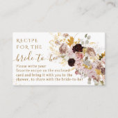 ワイルドフラワー秋エレガントブライダルシャワーレシピ エンクロージャーカード (正面)