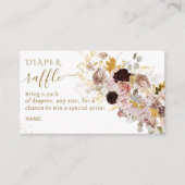 ワイルドフラワー秋エレガントベビーガールシャワーおむつ エンクロージャーカード (正面)