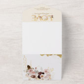 ワイルドフラワー秋エレガント金ゴールドベビーガールシャワー オールインワン招待状 (外側)