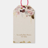 ワイルドフラワー秋エレガント金ゴールドベビーガールシャワー ギフトタグ (裏面)