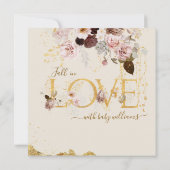 ワイルドフラワー秋エレガント金ゴールドベビーガールシャワー 招待状 (裏面)