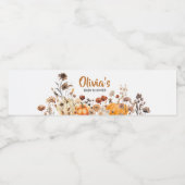 ワイルドフラワー秋カボチャベビーシャワー ペットボトルラベル (シングルラベル)