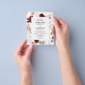 ワイルドフラワー秋フォトインスタグラム結婚式招待状 チラシ (手)