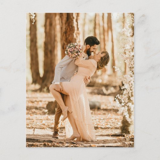 ワイルドフラワー秋フォトインスタグラム結婚式招待状 チラシ (裏面)