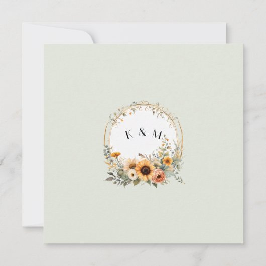 ワイルドフラワー秋フラワーズヒマフラワーブライダルシャワー 招待状 (裏面)