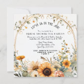 ワイルドフラワー秋フラワーズヒマフラワーブライダルシャワー 招待状 (正面)