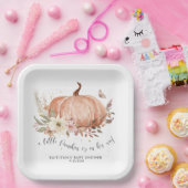 ワイルドフラワー秋フローラカボチャ女の子ベビーシャワー ペーパープレート (パーティー)