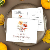 ワイルドフラワー秋モダン素朴感謝祭 シーズンポストカード