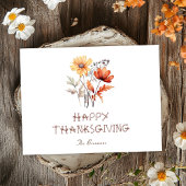 ワイルドフラワー秋モダン素朴感謝祭 シーズンポストカード