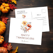 ワイルドフラワー秋モダン素朴感謝祭 シーズンポストカード