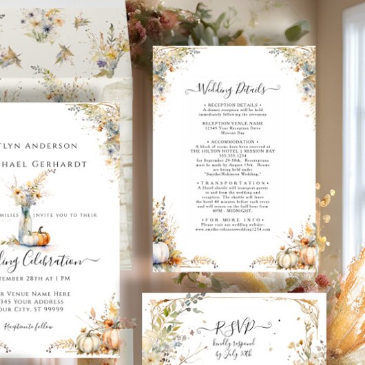 ワイルドフラワー秋秋のフローラ結婚葉のメニュー 招待状