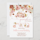 ワイルドフラワー秋素朴フローラカボチャ2nd誕生日 招待状 (正面)