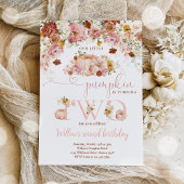 ワイルドフラワー秋素朴フローラカボチャ2nd誕生日 招待状