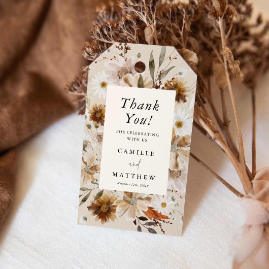 ワイルドフラワー秋結婚フローラ ギフトタグ