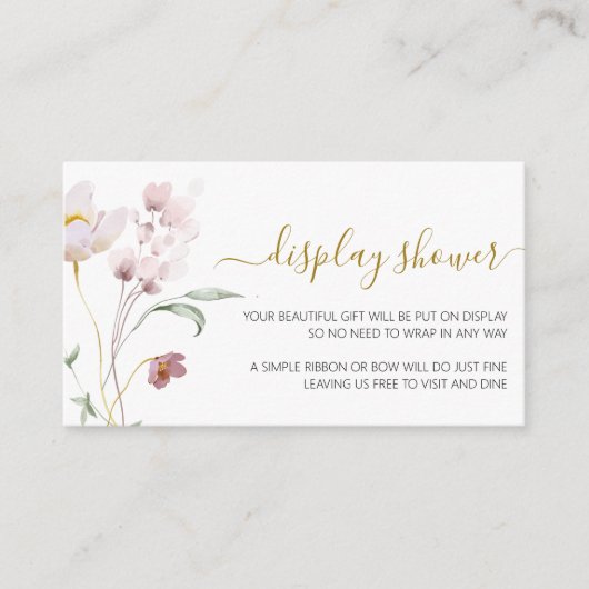ワイルドフラワー穏やかなディスプレイシャワー エンクロージャーカード (正面)