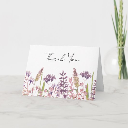 ワイルドフラワー空白のの内側 サンキューカード (正面)