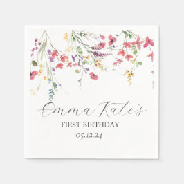 ワイルドフラワー紙ナプキンモダン、ナプキン スタンダードカクテルナプキン