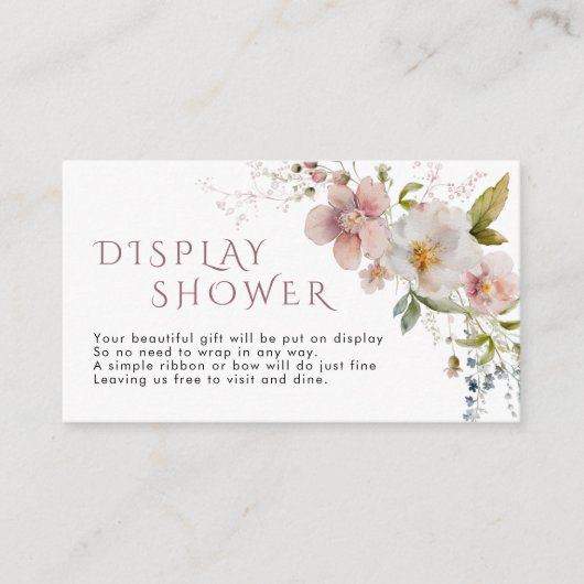 ワイルドフラワー素朴がシャワーを表示 エンクロージャーカード (正面)