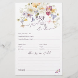 ワイルドフラワー素朴な紫の赤ちゃんシャワーゲーム