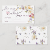 ワイルドフラワー素朴な紫色の赤ちゃんシャワー推測ゲーム エンクロージャーカード (正面/裏面)