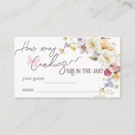 ワイルドフラワー素朴な紫色の赤ちゃんシャワー推測ゲーム エンクロージャーカード