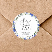 ワイルドフラワー素朴のカラフル結婚式の日付を保存 ラウンドシール