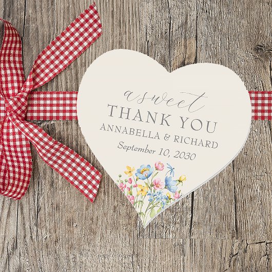 ワイルドフラワー素朴のハート結婚ステッカー ハートシール