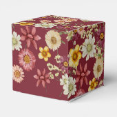 ワイルドフラワー素朴のバーガンの赤ちゃんシャワー フェイバーボックス (裏面サイド)