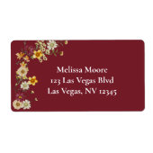 ワイルドフラワー素朴のバーガンの赤ちゃんシャワー ラベル (正面)