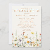 ワイルドフラワー素朴のリハ結婚ーサルディナー 招待状 (正面)
