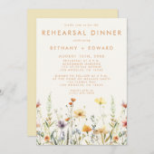 ワイルドフラワー素朴のリハ結婚ーサルディナー 招待状 (正面/裏面)