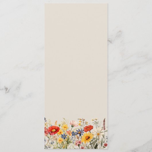 ワイルドフラワー素朴の国のフローラのメ結婚ニュー 招待状 (裏面)