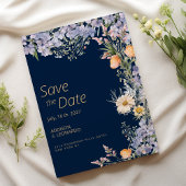 ワイルドフラワー素朴の国の花の日付を保存 招待状