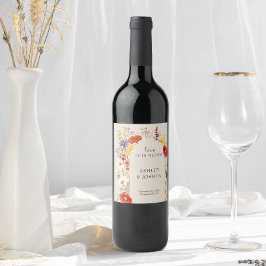 ワイルドフラワー素朴の愛は開花の愛に結婚ある ワインラベル