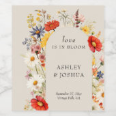 ワイルドフラワー素朴の愛は開花の愛に結婚ある ワインラベル (シングルラベル)