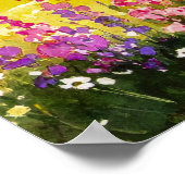 ワイルドフラワー素朴の水彩国コテージ ポスター (角)