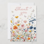 ワイルドフラワー素朴の水彩赤ちゃんシャワー 招待状 (裏面)