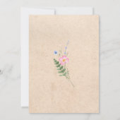 ワイルドフラワー素朴の水彩 招待状 (裏面)