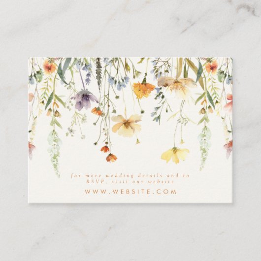 ワイルドフラワー素朴の結婚ウェブサイト エンクロージャーカード