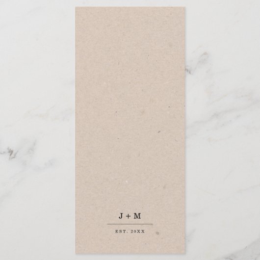 ワイルドフラワー素朴の結婚ブライダルシャワーメニュー メニュー (裏面)