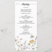 ワイルドフラワー素朴の結婚ブライダルシャワーメニュー メニュー (正面)